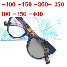 Солнцезащитные фотохромные готовые очки для близорукости женские мужские ретро очки с оправой из сплава кошки женские ультрасветлые при миопии очки NX