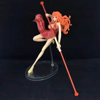 

20CM pvc Japanese anime figure ONE PIECE Nami 7th The battle over the dome cheongsam red hair action figure