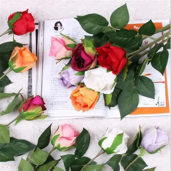 

20Pcs Fake Sing Stem Rose 15.75" Length Simulation Shell Roses for DIY Bridal Bouquet Home Decorative Artificial Flowers