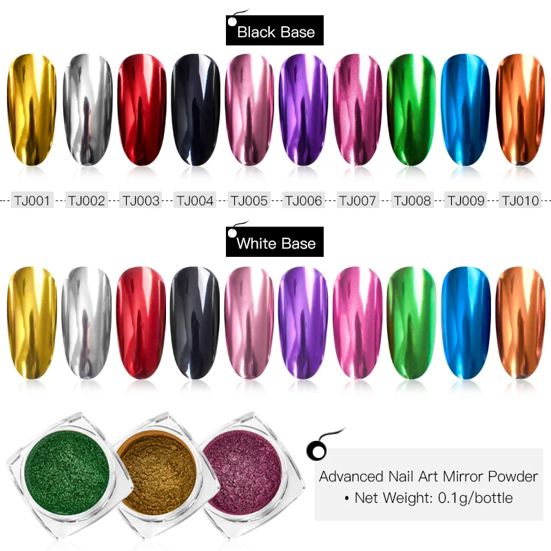 مسمار الفن مرآة مسحوق صباغة تألق مسمار التألق معدنية اللون جيل أظافر بالرسومات بالأشعة فوق البنفسجية تلميع روز الذهب الفضة مانيكير مسمار ال...