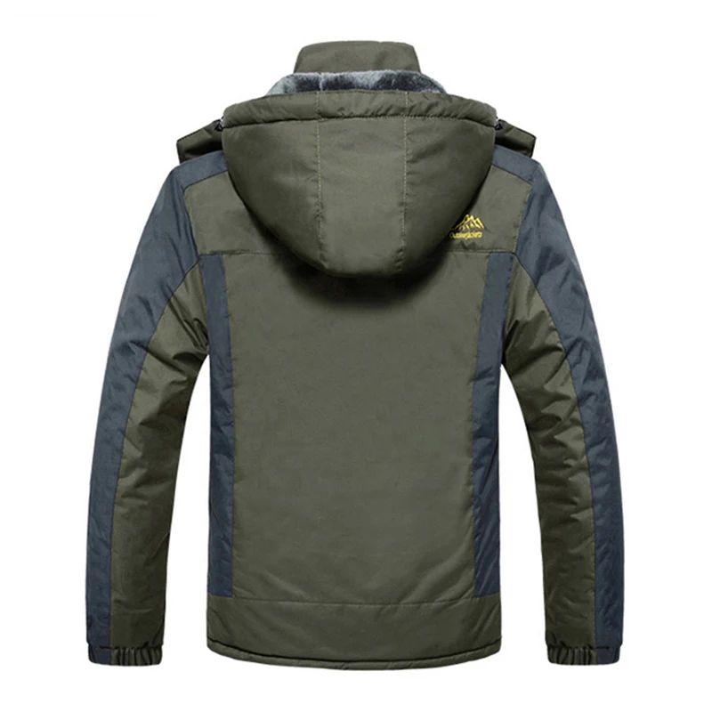 YIHUAHOO мужская зимняя куртка 8XL 9XL толстая теплая с капюшоном флисовая