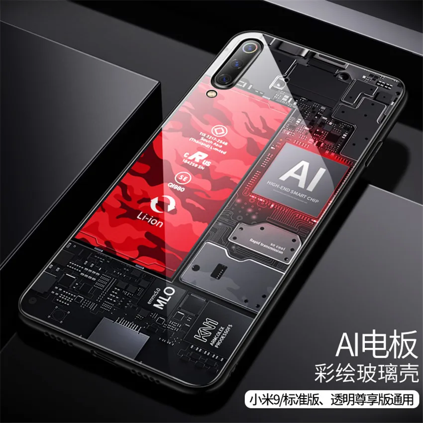 Aixuan Glass Case For Xiaomi mi 9Mi9 ExplorerXiaomi mi 9 SE Case painted Tempered Glass Silicon Protective full Cover Cases (15)