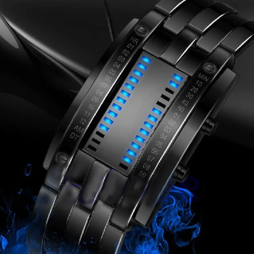 Модные креативные бинарные цифровые часы, мужские спортивные электронные часы, роскошный светодиодный, мужские часы, цифровые часы, erkek kol saati