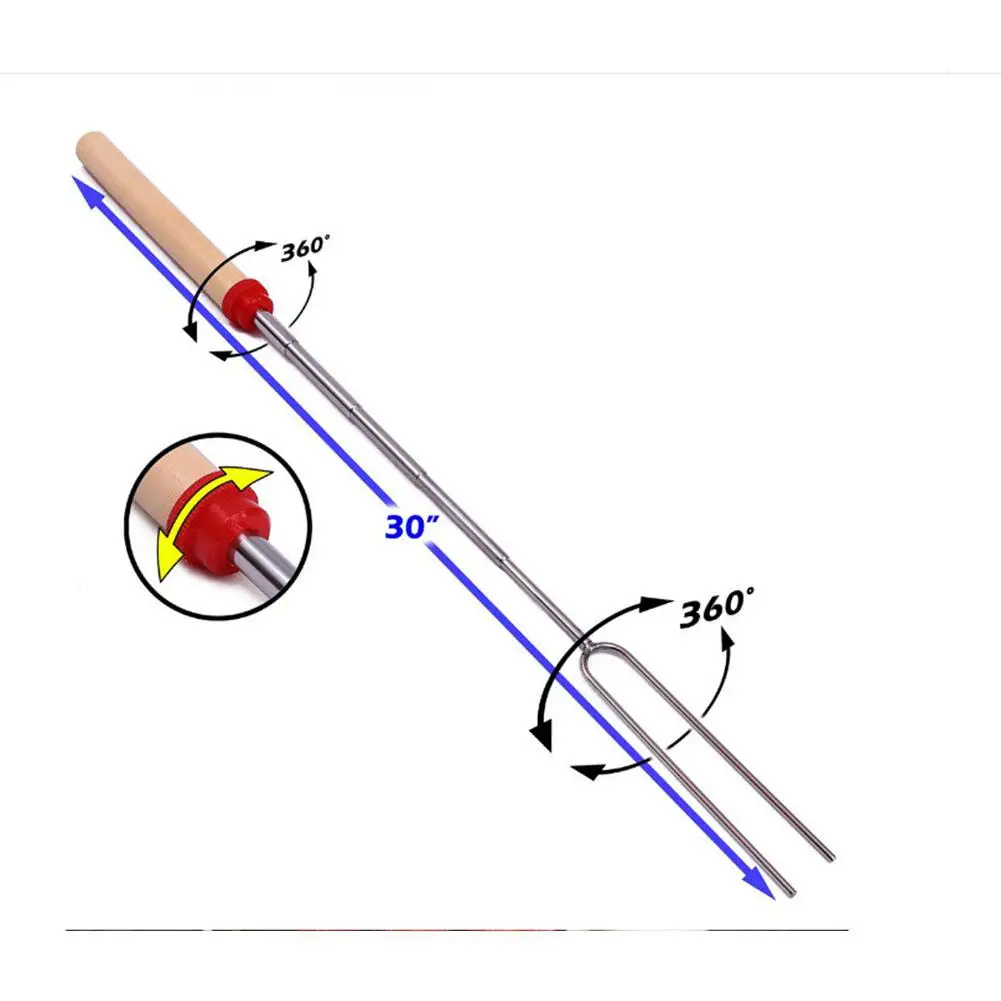LanLan Красочные нержавеющей стали вращающаяся вилка для барбекю набор с деревянная ручка кухонная инструменты 8 шт./компл