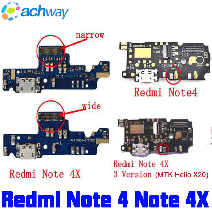 Для зарядного устройства с USB-портом Redmi Note 4 док-разъем гибкий кабель Note4 для 5