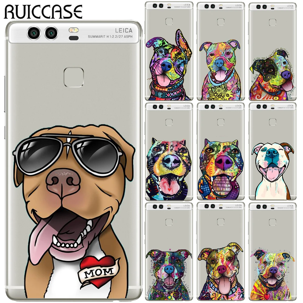

For Coque Huawei P8 P9 P10 P20 Lite Plus Pro Honor 10 9 Lite 7A Y6 Y9 2018 P Smart Case Pitbull Soft TPU Phone Bulldog Cover