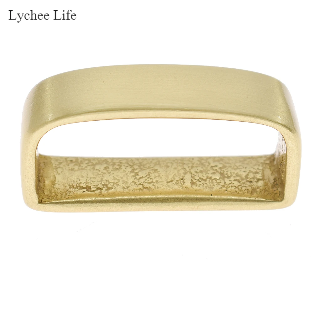Lychee Life металлическая медная петля для ремня, твердая латунная мужская кожаная прямоугольная кольцевая пряжка для ремня, сделай сам, кожанная фурнитура для рукоделия - Цвет: 2