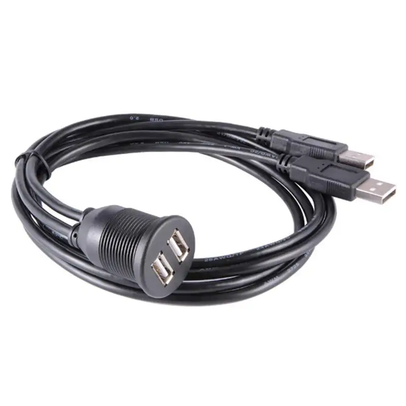 Двойной USB разъем удлинитель приборной панели автомобиля смывное крепление 2