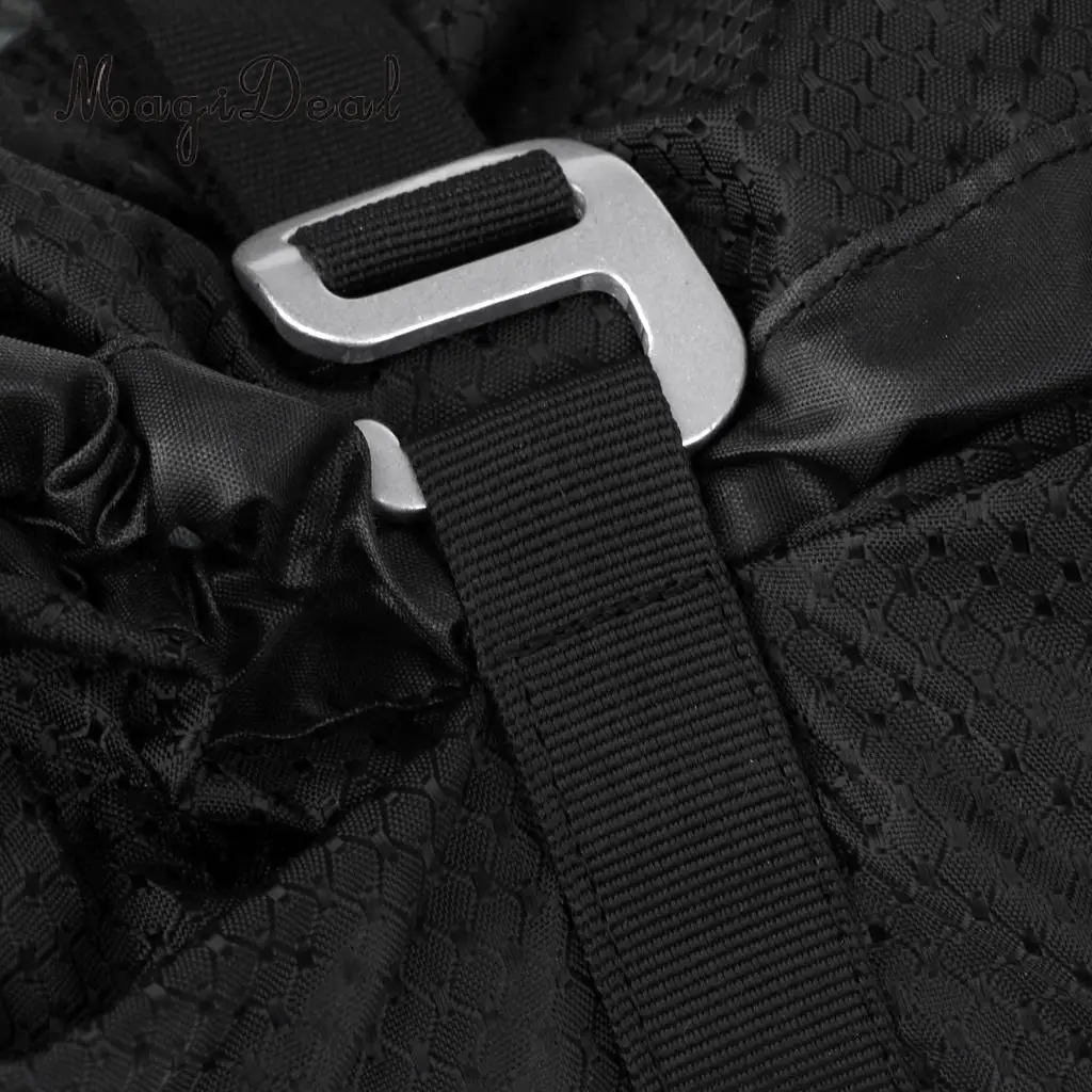 MagiDeal Folding Rock Climbing Rope Bag Backpack with Ground Sheet & Straps Black for Camping Travell Outdoor Sports Equipment