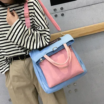 

Couple Schoolbag Travel Hiking Color Backpack Collection Luminous Bag Color Block Backpack Collection Luminous Bag #G4