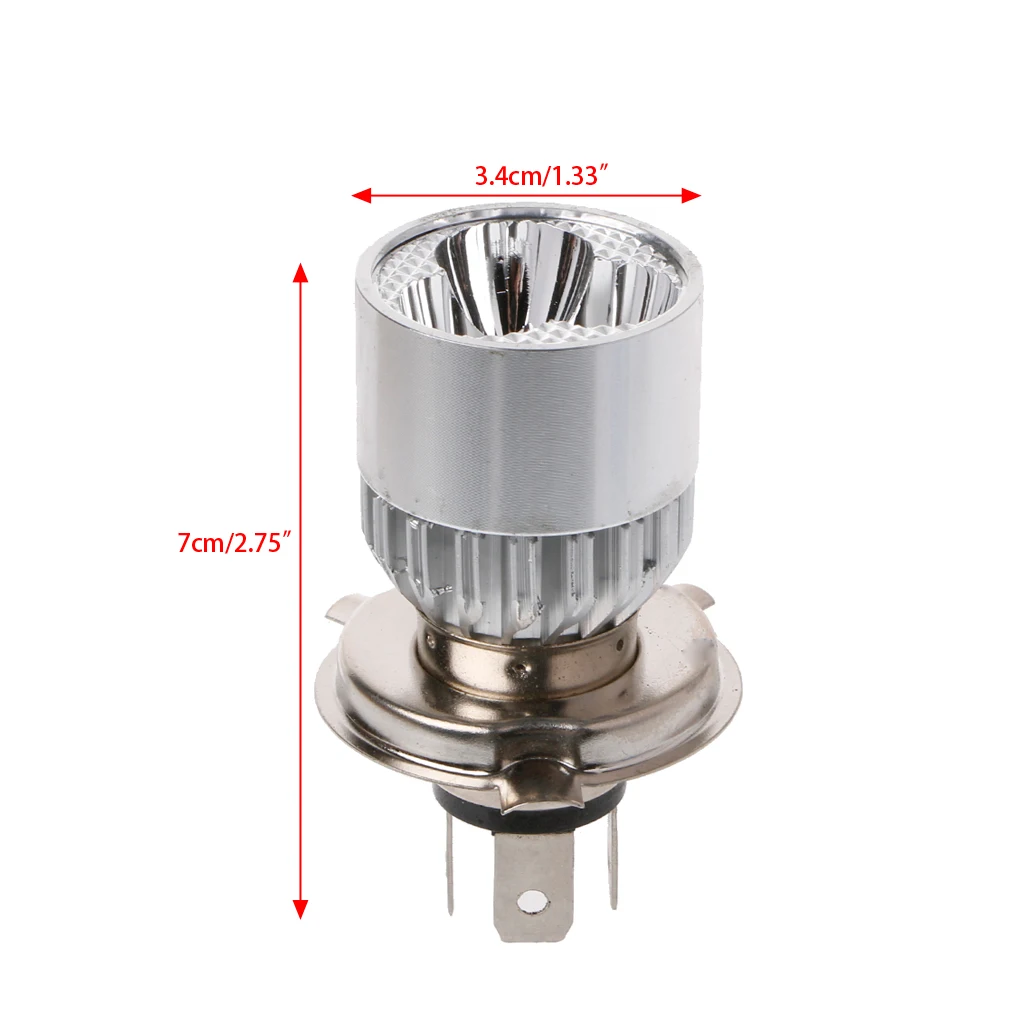 

DC 12-80V H4 3 LED Motorcycle Headlight Bulb Hi/Lo Scooter Lamp ATV Fog Light