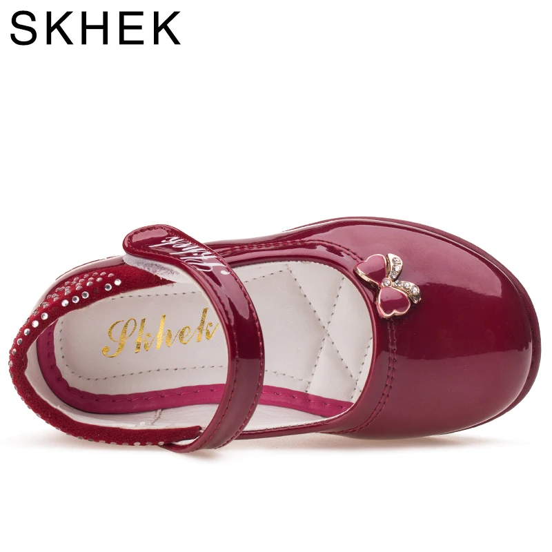 SKHEK/новая детская обувь для девочек; обувь принцессы с бантом и стразами; модная детская обувь на плоской подошве для девочек; Танцевальные Кроссовки; Размеры 26-35
