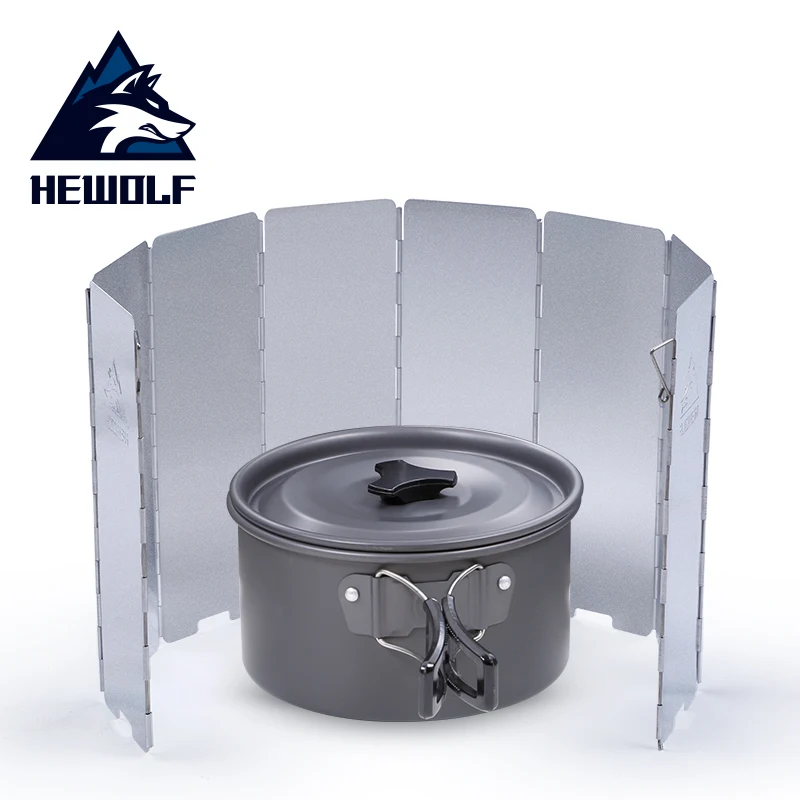 Hewolf 8 тарелок для улицы кемпинга газовая плита ветрозащитная алюминиевая