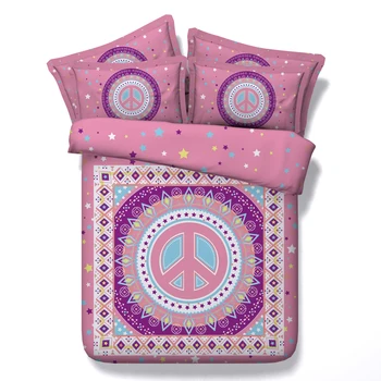 

Bohemian bedding sets comforter Boho style bed covers and comforters bed sheet duvet bedspread Cal King queen size pink 5PCS