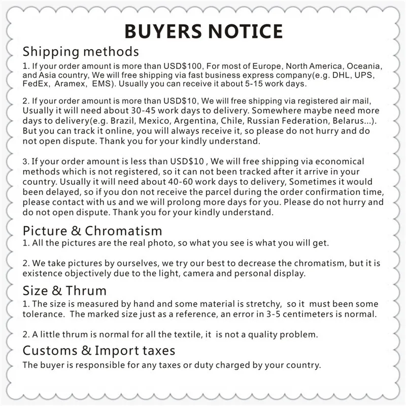 buyers notice