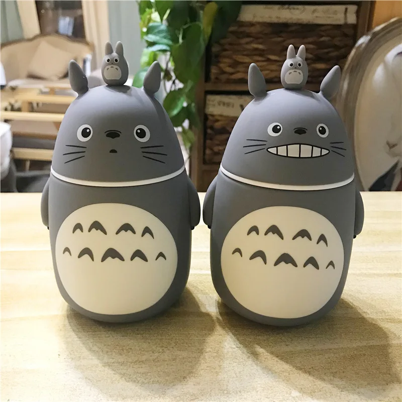 Tanie Noverlty Cute kreskówka totoro przenośny Termos butelka kreatywny Anime Termos kubek i kubek szklany termosy butelka Dropshipping