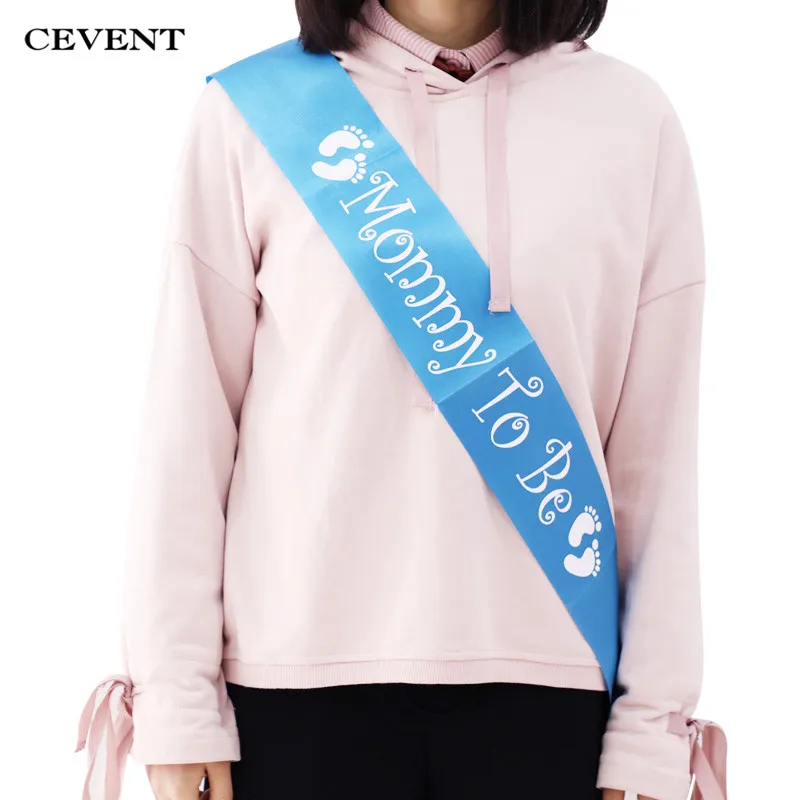 

CEVENT 1PC Mommy to Be Sash Footprint Etiquette Belt Baby Banner for the Mom Event Gift Photo Prop Baby Shower Party Decoration
