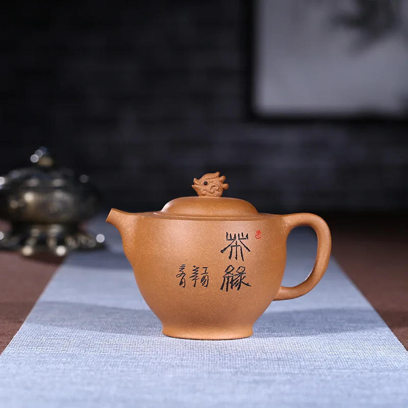 

Yixing Dark-red Enameled Pottery Teapot Famous Pure Full Manual Raw Ore Downhill Mud Teapot Kungfu Online Teapot Tea Set Suit