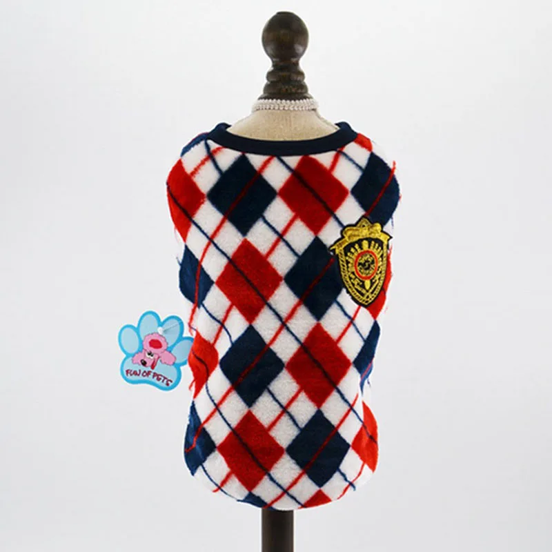 SYDZSW Pet Clothing Dog Puppy Coat Fashion Rhombus Plaid Printed Small Dog Vest Costume Soft Flannel Cat Apparel Lots In Stock9