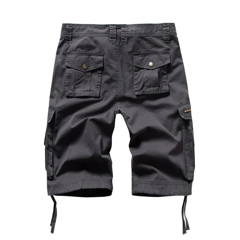 Fashsiualy бермуды masculina мужские повседневные однотонные пляжные рабочие штаны с карманами Брюки карго шорты мужские