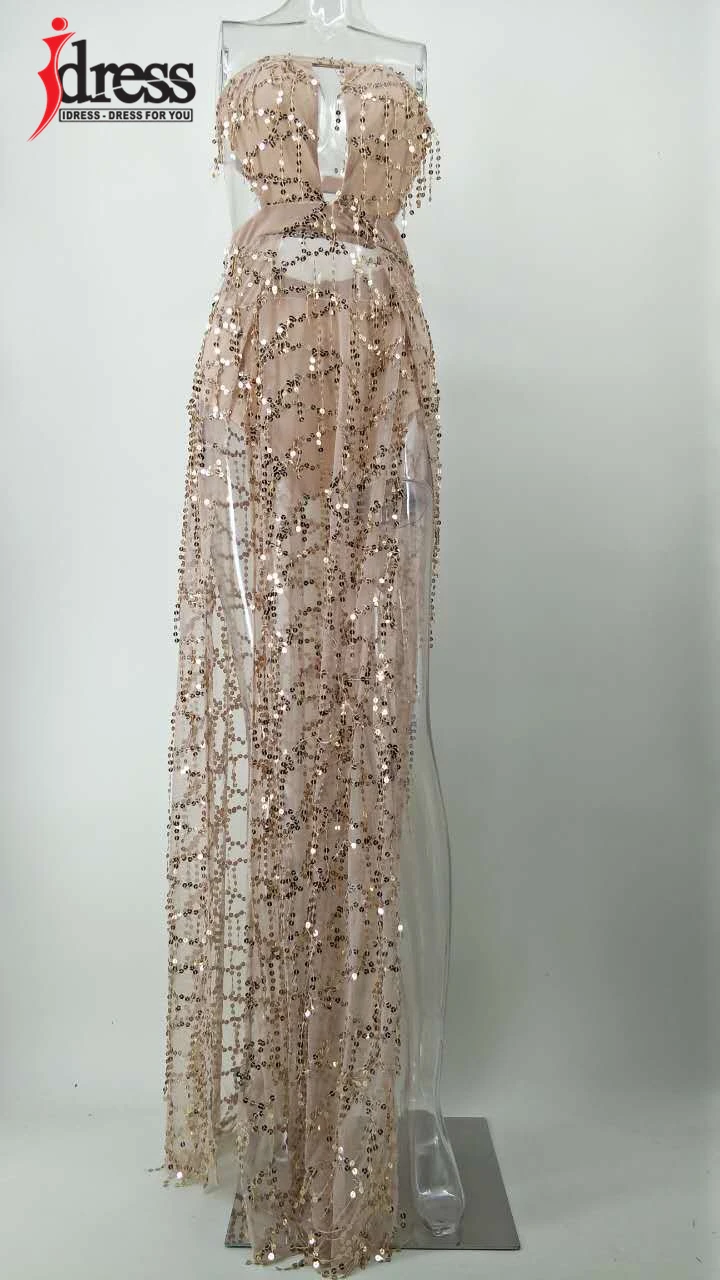 IDress White Black Sequin Summer Dress 2017 Fashion Women Off Shoulder Bodycon Split Maxi Dress Vestidos Sexy Party Long Dress (3)