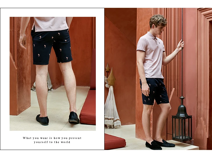 SELECTED Men's Animal Embroidery Pattern Shorts S|4192SH544 smart casual shorts