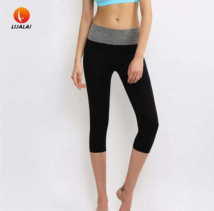 Lijalai new women yoga pants spandex+nylon quick drying high waist