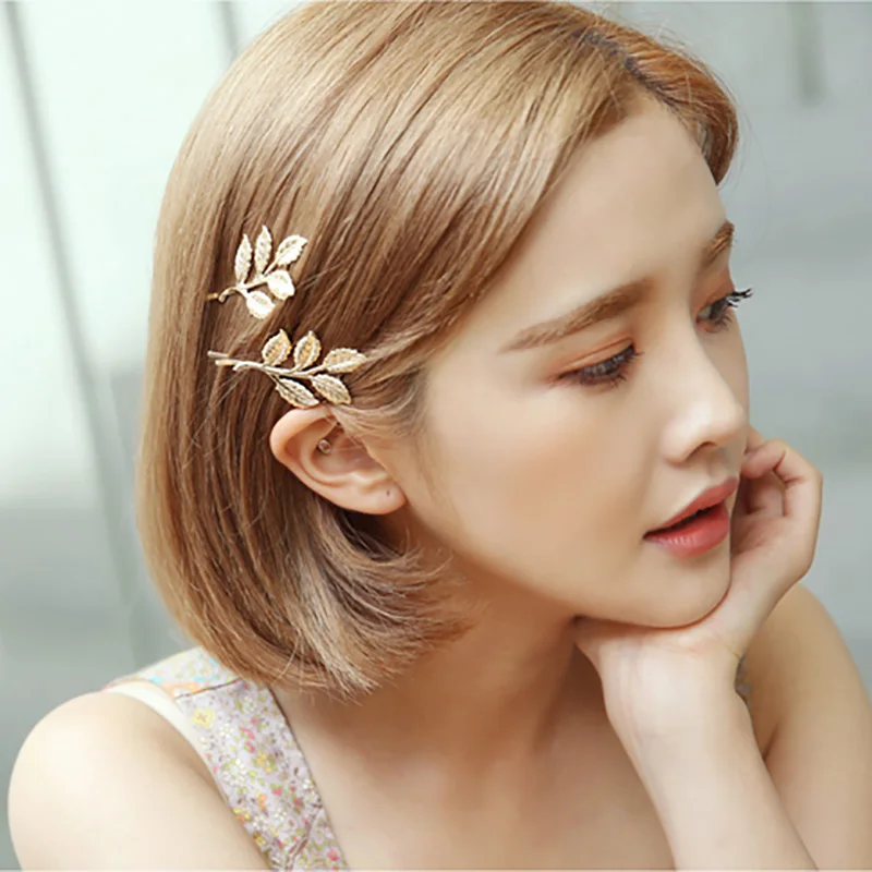 

1PCS Fashion Gold Pated Leaves Hair Clip Barrettes Hair Accessories Girls Women Cute Headwear Hair Clips Hairpins Hot Sale
