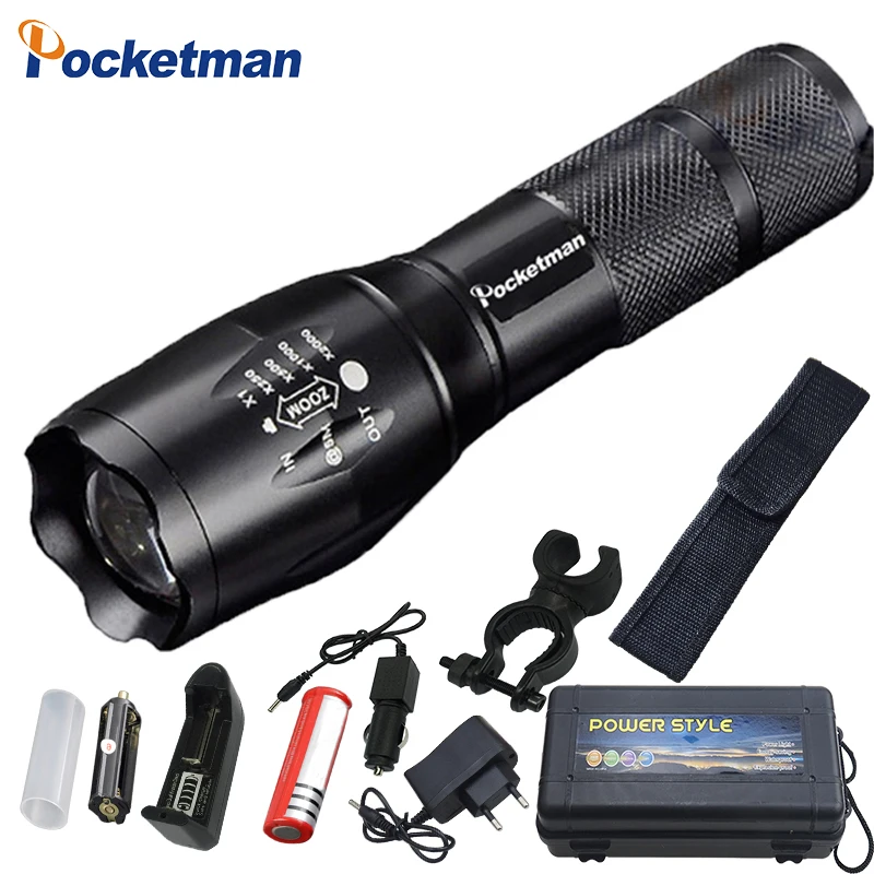 9000 lumens LED Rechargeable Flashlight XML T6 linterna torch 18650