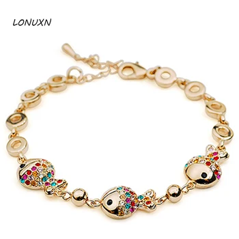 

17.5+5cm cartoon 2 colors Crystal Bracelet female Korean Clownfish fashion women jewelry sweet clown fish shape girlfriend gift