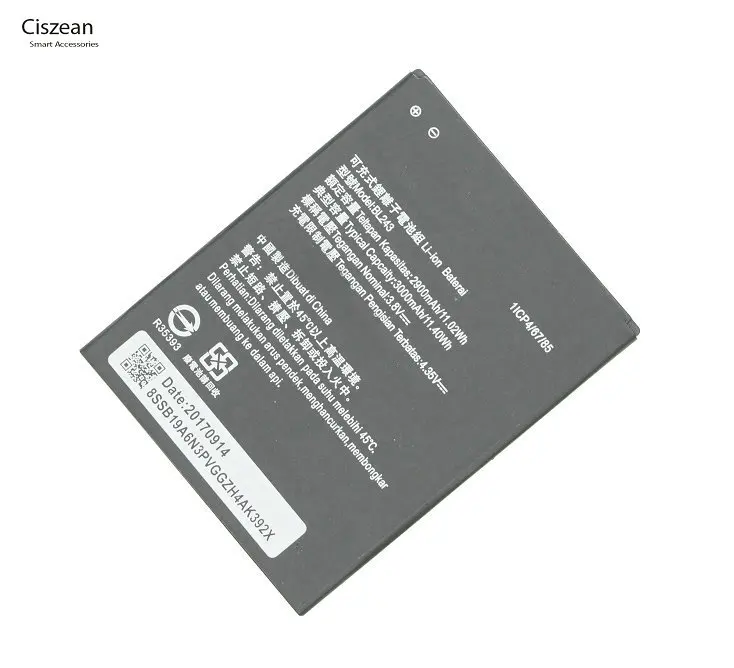 Ciszean 2x BL243 Замена Батарея для lenovo Lemon K3 Примечание K50-T5 A5600 A7600 A5860 A7000 A5500 3000 мА/ч+, универсальный Зарядное устройство