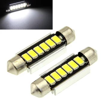 

50xCanbus festoon 42mm Festoon 6 SMD 5630 LED CANBUS Dome Car Reading License plate Luggage light No Error 12V