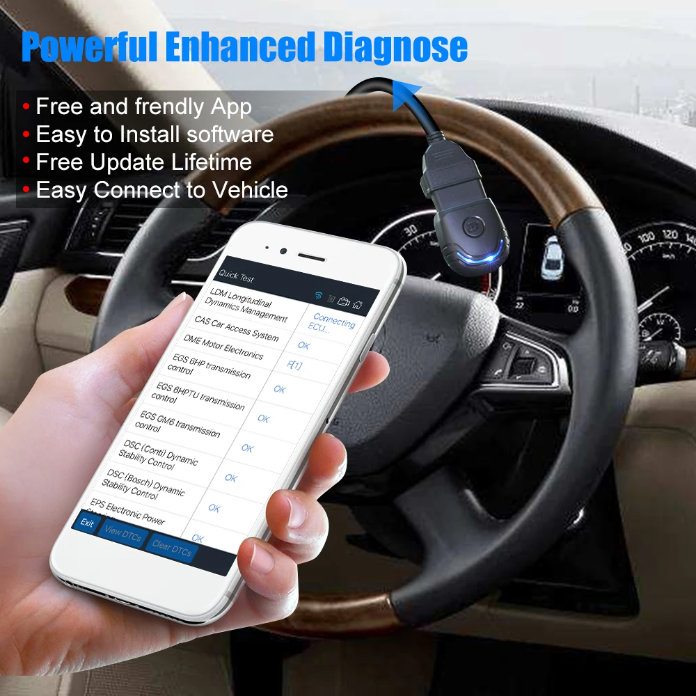Vpecker PU 600 ODB2 Bluetooth OBD2 сканер инструмент диагностики Android ABS Airbag SRS DPF EPB Сброс