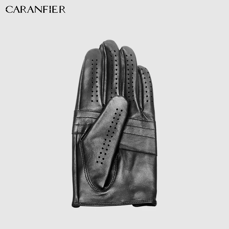 CARANFIER мужские перчатки из натуральной кожи, мужские дышащие перчатки из козьей кожи, тонкие весенние летние осенние противоскользящие варежки для вождения, мужские перчатки