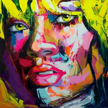 

Palette knife painting portrait Palette knife Face Oil painting Impasto figure on canvas Hand painted Francoise Nielly 14-65