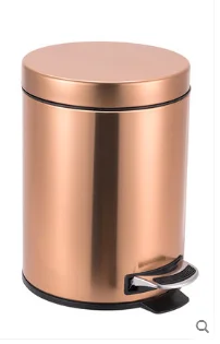 Простой и стильный мусорный бак из нержавеющей стали для ванной, гостиной, кухни, с педалью, бесшумный мусорный бак Q155 - Цвет: golden