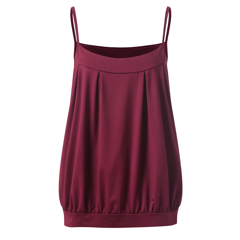 

Womens T-Shirt 2019 Fashion Women Sexy Adjustable Polyester Camis Shoulder Straps Round Neck Sleeveless Crop tanl Tops