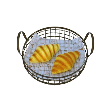 

1Pcs Bread Baskets Dough Pastry Proving Round Iron Art Proofing Fruit Basket Food Storage Containers Convenient Breathable