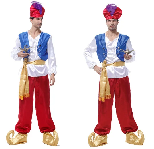

Halloween Arabia King Dress Costume Cos Male Adult Aladdin Prince Lantern Cosplay Costume For Man Women