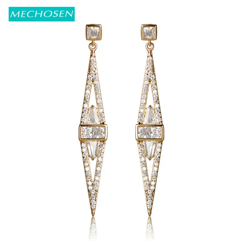 Женские серьги пусеты MECHOSEN золотого цвета с фианитом из органической кожи|cross stud