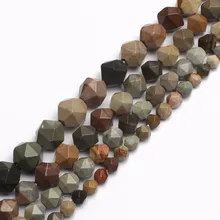Марченко граненые бусины камень Американский картина каменные бусы для изготовления ювелирных изделий браслет Цепочки и ожерелья 6/8/10/12 мм 15 дюймов Diy ювелирные изделия