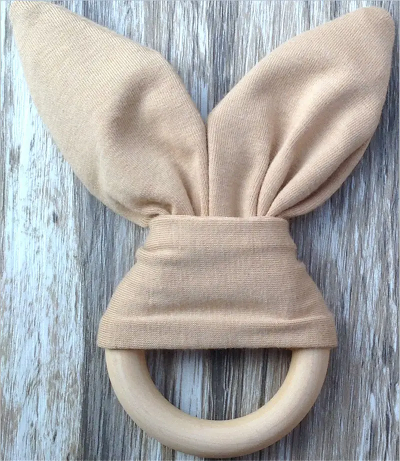 Прорезыватель для зубов pudcoco безопасная из дерева натуральный кролик|baby teether|teething