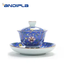 Керамический фарфор Jingdezhen эмаль цвет Gaiwan китайский чайный набор кунг-фу крышка блюдце комплект под глазурованной чайник ча хай пуэр чайник