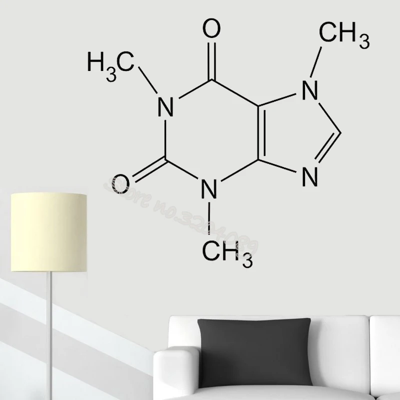 

Caffeine Molecule Wall Sticker Chemical Equation Science element Decal Decor education School Classroom Study Laboratory EB448