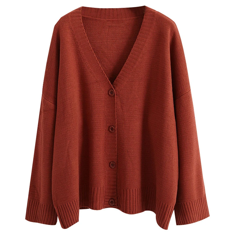 

Autumn Winter Women Loose Single Breasted Cardigan Sweaters Female V Neck Knitted Sweaters Ladies All-Match Button Sweaters O31