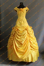 Free shipping Custom Made New Arrival High quality Beauty and the Beast Heroine Princess Belle Palace Style Cosplay Costume 03