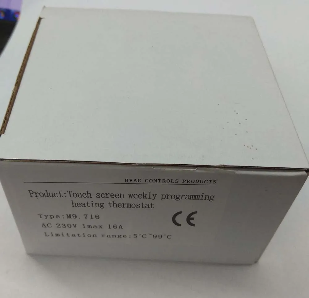M9.716 HVAC 16A Touch Screen Weekly Programming Floor Heating Temprature Switch Thermostat