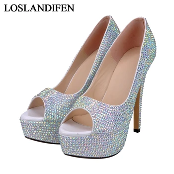 

2020 New Shoes Spring Autumn Shallow Shoes Beading Gold High Heels 14cm Red Wedding Shoes Glitter Female Prom Pumps NLK-A0140