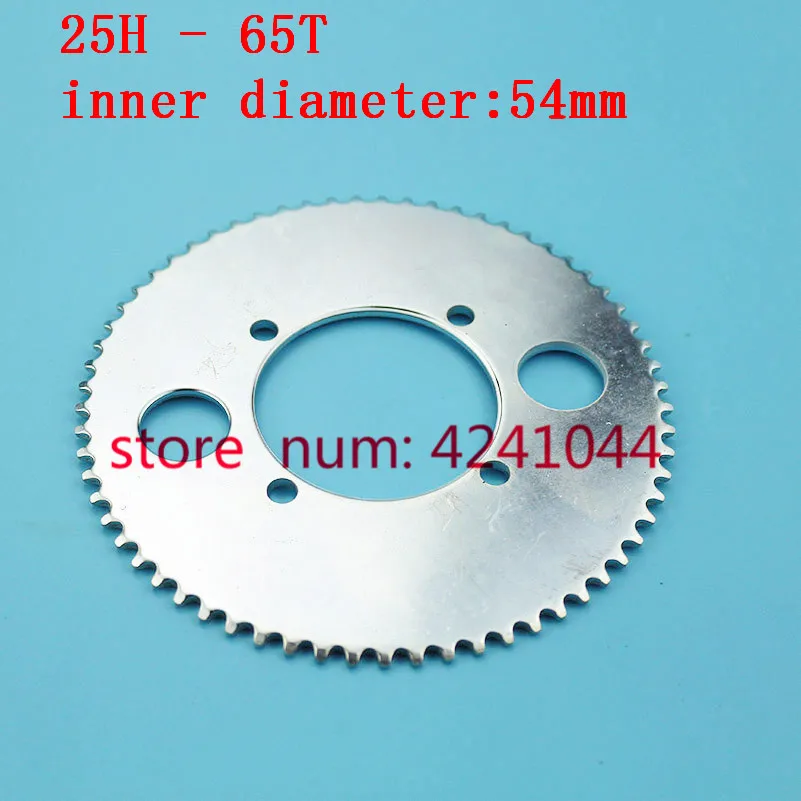 

Free shipping 25H 65T Tooth Sprocket Chain Wheel 54mm For Pocket Bike Mini ATV Quad E-scooter Bicycle Moto Bike Part