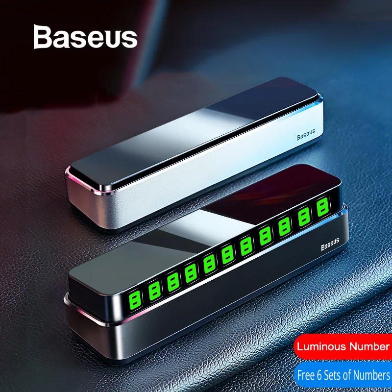 BASEUS سيارة حامل بطاقة ركن السيارة المؤقت رقم الهاتف بطاقة لوحة رقم الهاتف سيارة بارك السيارات اكسسوارات السيارات التصميم